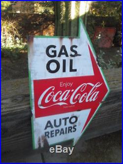 COCA COLA GAS OIL AUTO Repairs METAL COOL old school look Soda Pop Advertising 