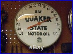 12'' Original Use Quaker State Motor Oil Vintage Advertising Thermometer
