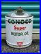 #1870 Vintage CONOCO Super Motor Oil Heavy Duty 5 Gallon Empty Can no. 16