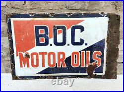 1920 Vintage Burmah Oil Company Motor Oils Double Sided Enamel Sign Board London