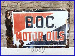 1920 Vintage Burmah Oil Company Motor Oils Double Sided Enamel Sign Board London