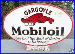 1930-1969's Vintage Old Rare Gargoyle Mobil Oil Rack Porcelain Enamel Sign Board