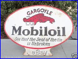1930-1969's Vintage Old Rare Gargoyle Mobil Oil Rack Porcelain Enamel Sign Board