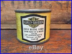 1940s 1950s NOS Rare Harley Davidson Enamel Paint Can Oil Can Gas Vintage