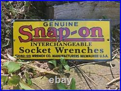 1950'S Vintage Snap-On Tools Porcelain Sign Garage Sign Interchangeable Socket