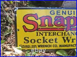 1950'S Vintage Snap-On Tools Porcelain Sign Garage Sign Interchangeable Socket
