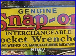 1950'S Vintage Snap-On Tools Porcelain Sign Garage Sign Interchangeable Socket