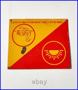 1950s Vintage Rising Sun & Swan Burmah Shell Oil Advertising Enamel Sign EB178