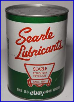 1960s Rare Old VINTAGE SEARLE MOTOR OIL CAN COUNCIL BLUFFS IOWA QUART OIL CAN