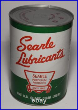 1960s Rare Old VINTAGE SEARLE MOTOR OIL CAN COUNCIL BLUFFS IOWA QUART OIL CAN