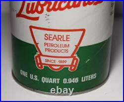 1960s Rare Old VINTAGE SEARLE MOTOR OIL CAN COUNCIL BLUFFS IOWA QUART OIL CAN