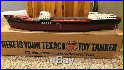 1960s Texaco Toy Tanker North Dakota Plastic Oil Ship Vintage For Parts With Box