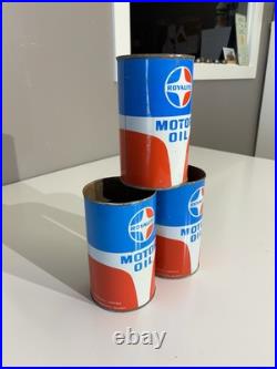(3) Vintage Canadian Royalite Oil Quart Tins
