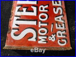 331956 Old Garage Sign Advert Enamel Vintage Motor Car Oil Sternol Grease Can
