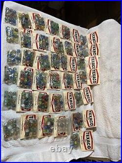 35 Bags Vintage Texaco Marbles Rare Seasons Greetings Gas Oil Advertising