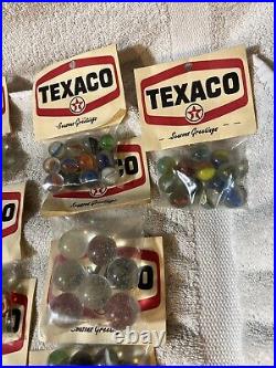 35 Bags Vintage Texaco Marbles Rare Seasons Greetings Gas Oil Advertising