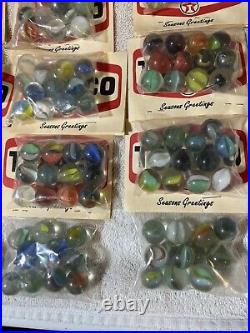 35 Bags Vintage Texaco Marbles Rare Seasons Greetings Gas Oil Advertising