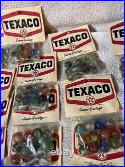 35 Bags Vintage Texaco Marbles Rare Seasons Greetings Gas Oil Advertising