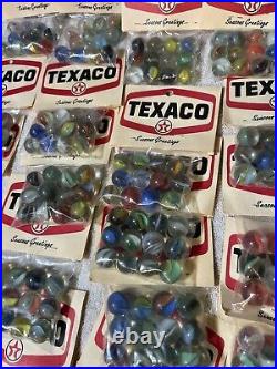 35 Bags Vintage Texaco Marbles Rare Seasons Greetings Gas Oil Advertising