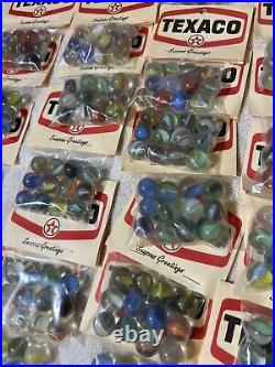 35 Bags Vintage Texaco Marbles Rare Seasons Greetings Gas Oil Advertising