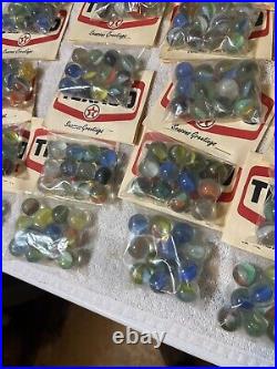 35 Bags Vintage Texaco Marbles Rare Seasons Greetings Gas Oil Advertising