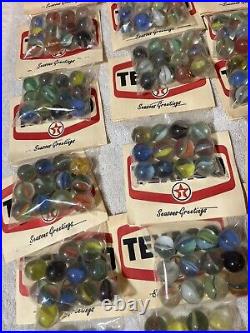 35 Bags Vintage Texaco Marbles Rare Seasons Greetings Gas Oil Advertising