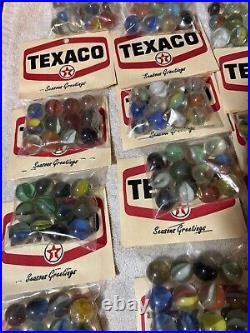 35 Bags Vintage Texaco Marbles Rare Seasons Greetings Gas Oil Advertising