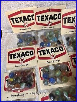 35 Bags Vintage Texaco Marbles Rare Seasons Greetings Gas Oil Advertising