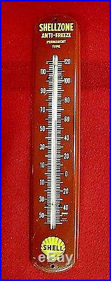40-50s Vintage Shell Oil ShellZone Antifreeze vintage thermometer Gas Oil RARE