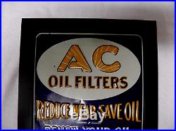 Ac Oil Filters Vintage Sign Wow! Rarely Seen, Nice Gm Chev Delco Embossed Gmc
