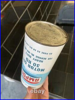 Ampol Light Blue Tall Quart Vintage Collectable Oil Tin