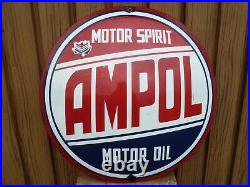 Ampol porcelain sign advertising vintage 20 oil gas USA Chevron Australia