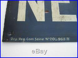 Ancienne plaque publicitaire années 20/30 HUILE NEGROLEO vintage oil can bidon