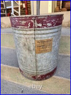 Antique Delphos rare early gas oil can & Pump vintage advertising PETROLEUM 1897
