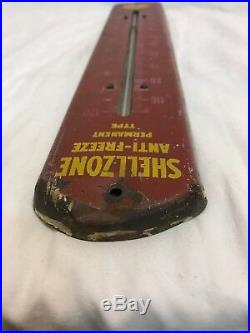 Antique Shell Oil Gas Station Thermometer Sign Working Vintage 1940s