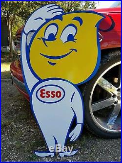 Antique Vintage Old Look Esso Oil Drop Sign 42inches