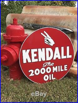 Antique Vintage Old Style 24 Kendall 2000 Mile Oil Sign