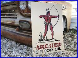 Antique Vintage Old Style Archer Motor Oil Sign