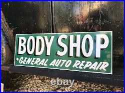 Antique Vintage Old Style Body Shop Gas Oil Sign