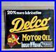 Antique Vintage Old Style Delco Oil Gas Metal Steel Sign