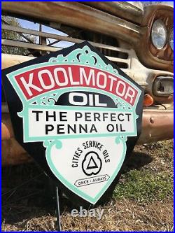 Antique Vintage Old Style Kool Motor Oil Sign