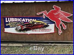 Antique Vintage Old Style Mobil Oil Gas Sign 36x81