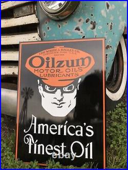 Antique Vintage Old Style Oilzum Motor Oil Sign