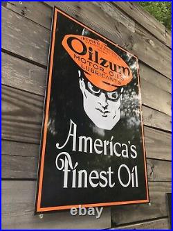 Antique Vintage Old Style Oilzum Motor Oil Sign