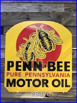 Antique Vintage Old Style Penn Bee Motor Oil Sign