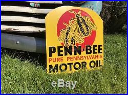 Antique Vintage Old Style Penn Bee Motor Oil Sign