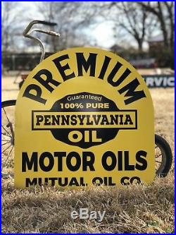 Antique Vintage Old Style Premium Pennsylvania Motor Oil Sign