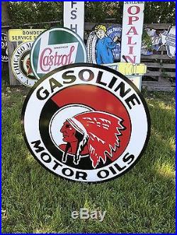 Antique Vintage Old Style Red Indian Motor Oil Sign! 36