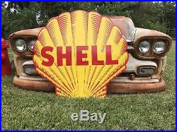 Antique Vintage Old Style Shell Gasoline And Oil Sign 40