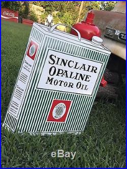 Antique Vintage Old Style Sinclair Opaline Motor Oil Can Sign